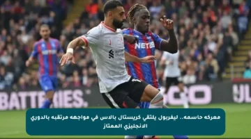 معركة حاسمة.. ليفربول يلتقي كريستال بالاس في مواجهة مرتقبة بالدوري الإنجليزي الممتاز